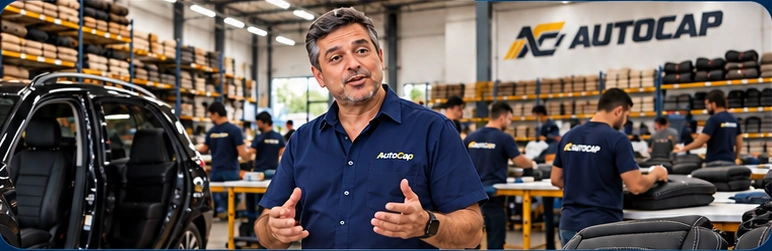 Estrutura de produção da fábrica AutoCap Brasil